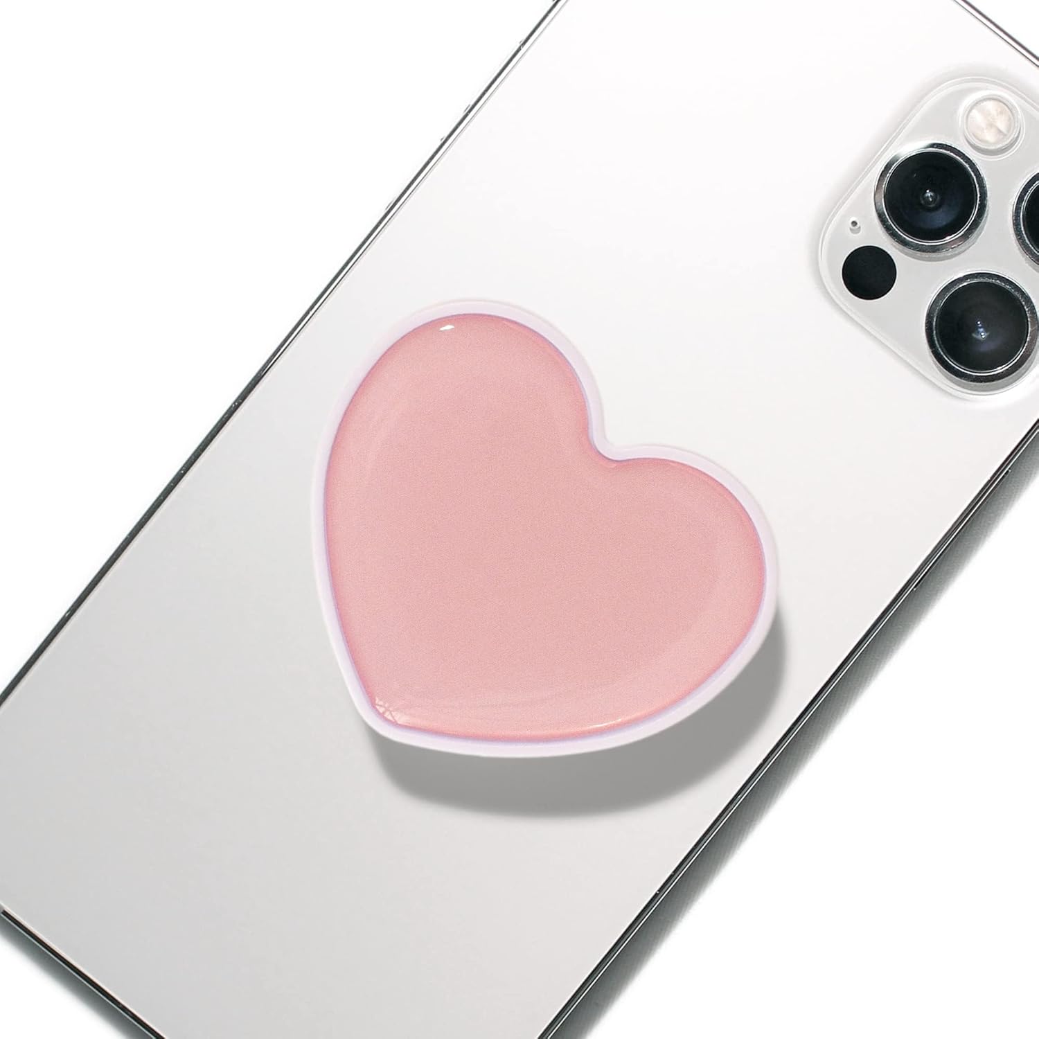 Heart-Shaped Phone Grip and Stand, Collapsible Expandable Design, Pink - Image 1