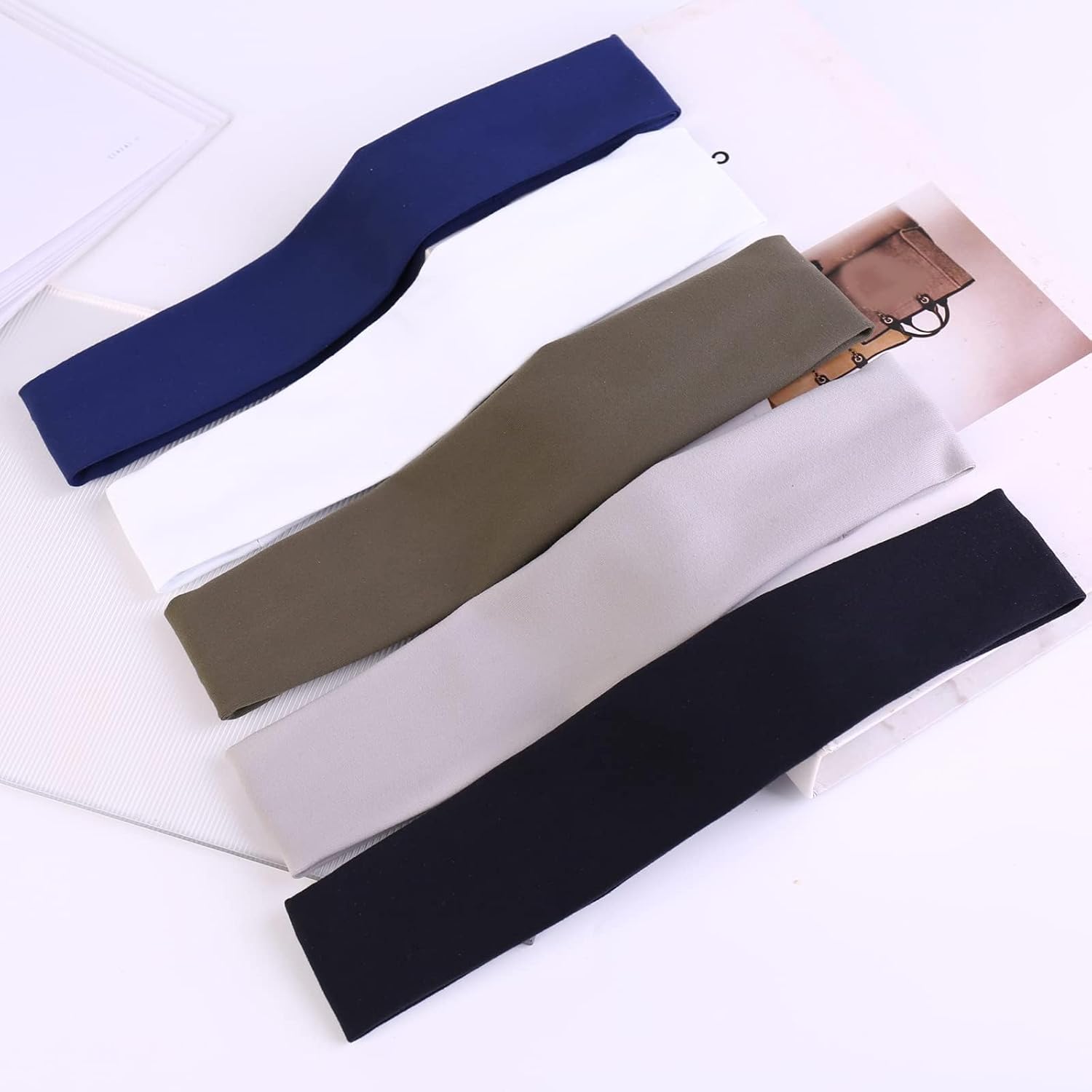 Sports Headbands for Men and Women, Moisture Wicking Sweatbands, 5-Pack, for Running, Cycling, Football, Yoga - Image 1
