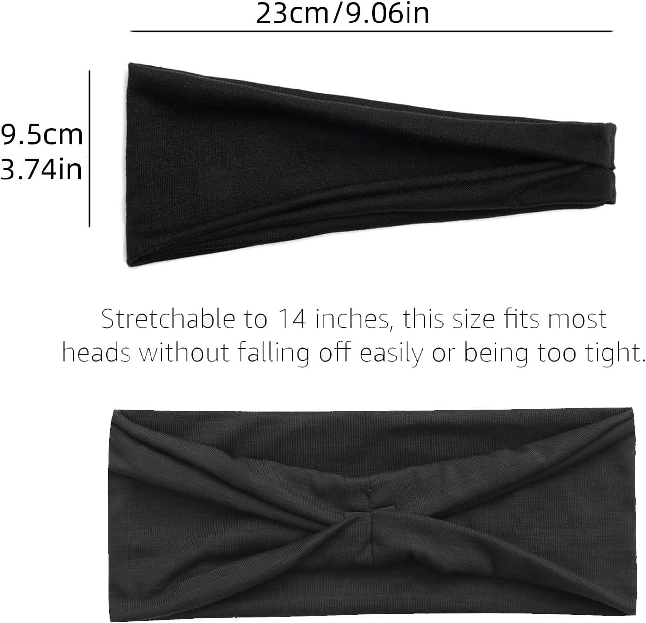 Sports Headbands for Men and Women, Moisture Wicking Sweatbands, 5-Pack, for Running, Cycling, Football, Yoga - Image 2