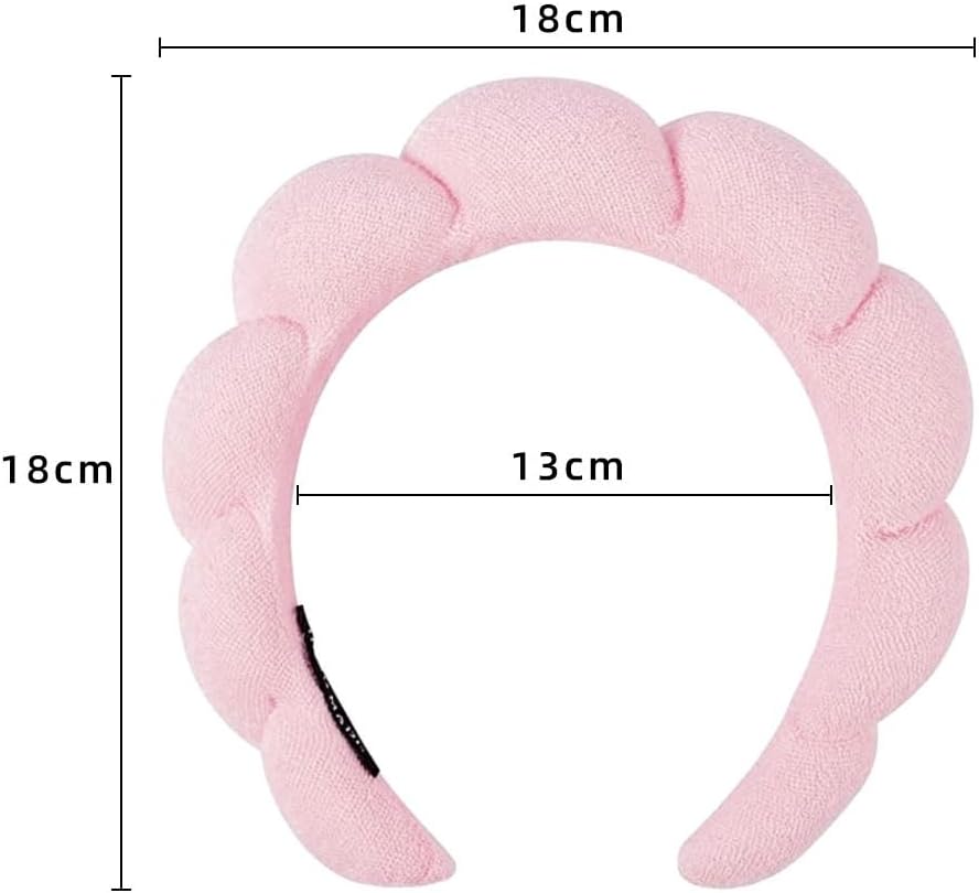 Soft Spa Headband for Women and Girls, Non-Slip Hair Band for Face Washing, Makeup, Shower, Pink - Image 3