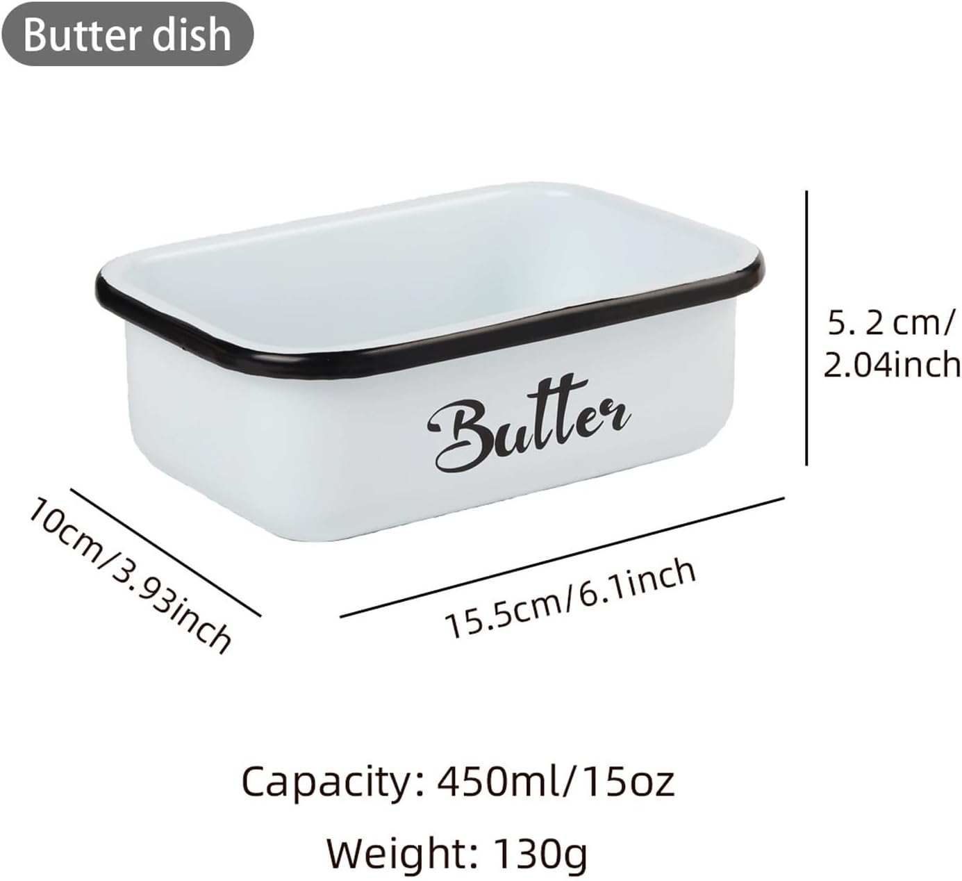 Butter Dish with Lid for Countertop, AISBUGUR Metal Butter Keeper, Includes Stainless Steel Multipurpose Butter Knife, Large Silicone-Enhanced Butter Container, Perfect Kitchen Gift - White - Image 2