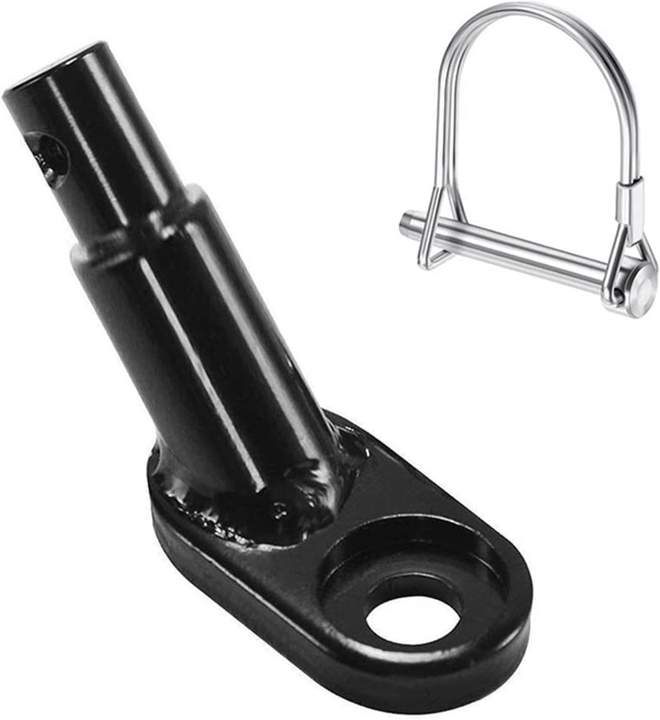 12mm Heavy Duty Steel Trailer Hitch Coupler with Safety Locking Pin for Kids and Pets, Fits QR and Solid Axles, Easy Installation, and Secure Bicycle Connector - Image 1