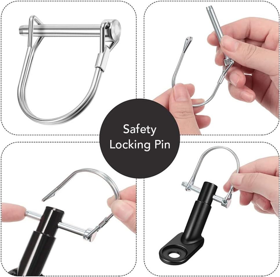 12mm Heavy Duty Steel Trailer Hitch Coupler with Safety Locking Pin for Kids and Pets, Fits QR and Solid Axles, Easy Installation, and Secure Bicycle Connector - Image 2