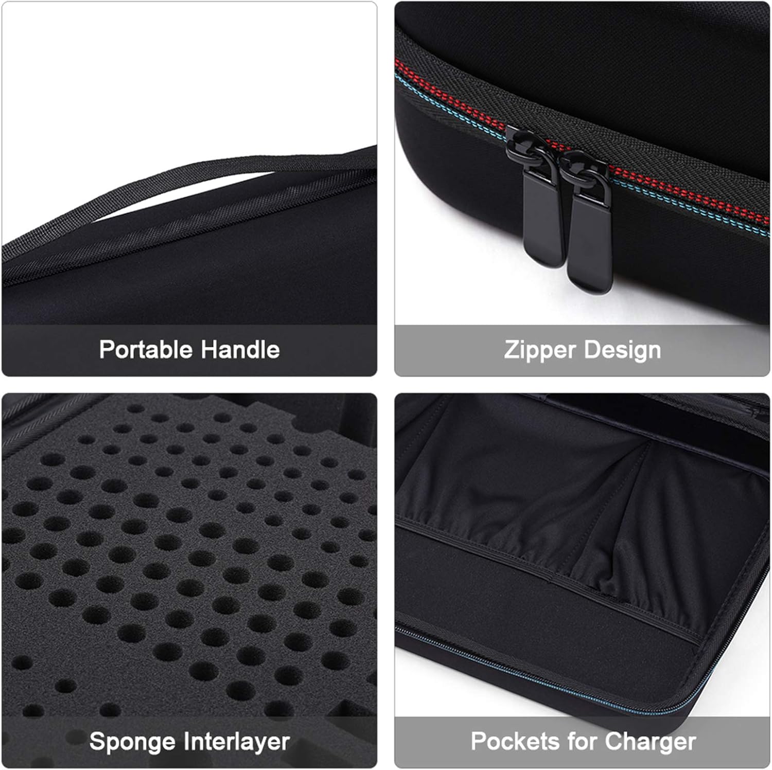 Black EVA Battery Organizer Case with Zipper - Holds 146 Batteries (6D 8C 13 9V 61AA 58AAA) - 42x26.5x9.5cm - Image 2