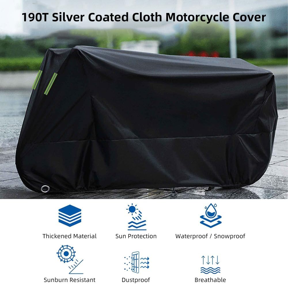 Heavy Duty PVC Motorcycle Cover 2XL/3XL for Weather Protection, for Rain, Snow, 530g Universal Fit - Image 4