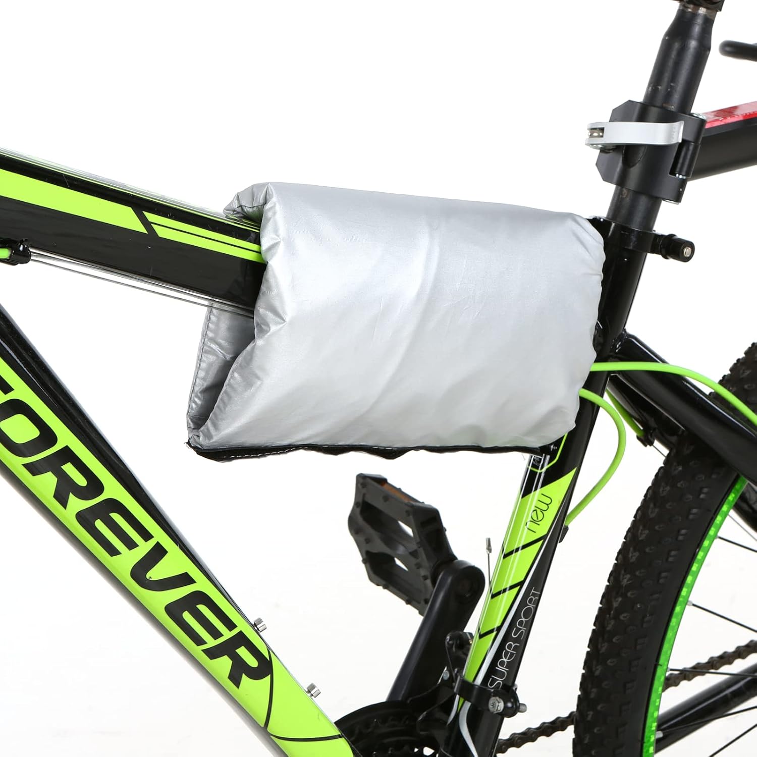 Silver-Coated 190T Polyester Cover for 20/24/26/29 Inch Bikes - Black/Black&Silver, S/M/L/XL Sizes, Weatherproof with Quick-Release Buckle & Lock Hole - Image 5