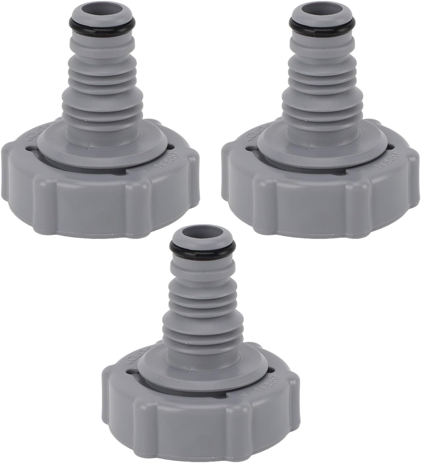 P6H1419-Compatible 40mm Plastic Pool Drain Valve with 32mm Inner Connector - Leak-Proof Design, Easy Installation, for Swimming Pools & Spas (Pack of 3) - Image 1