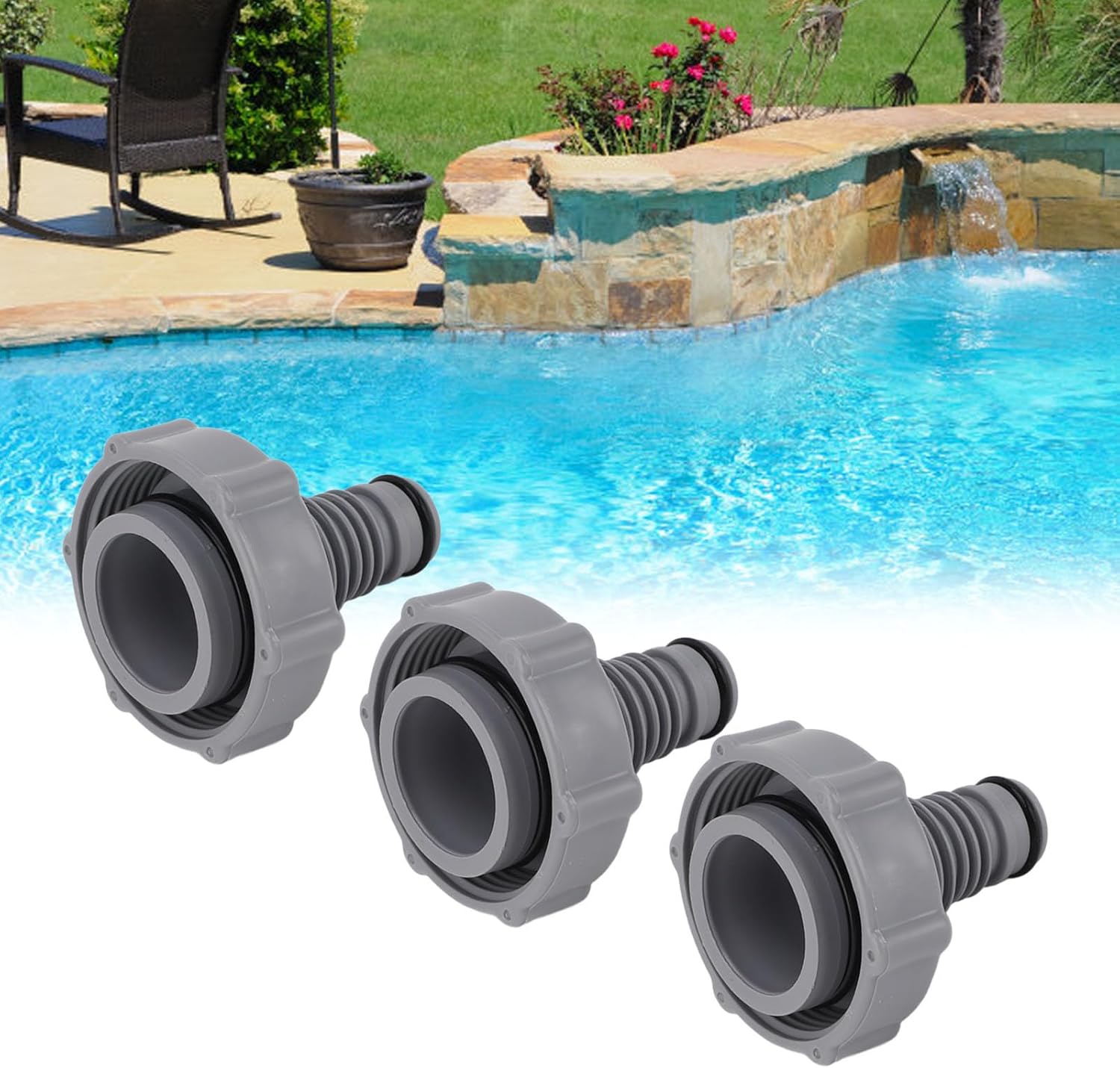 P6H1419-Compatible 40mm Plastic Pool Drain Valve with 32mm Inner Connector - Leak-Proof Design, Easy Installation, for Swimming Pools & Spas (Pack of 3) - Image 6