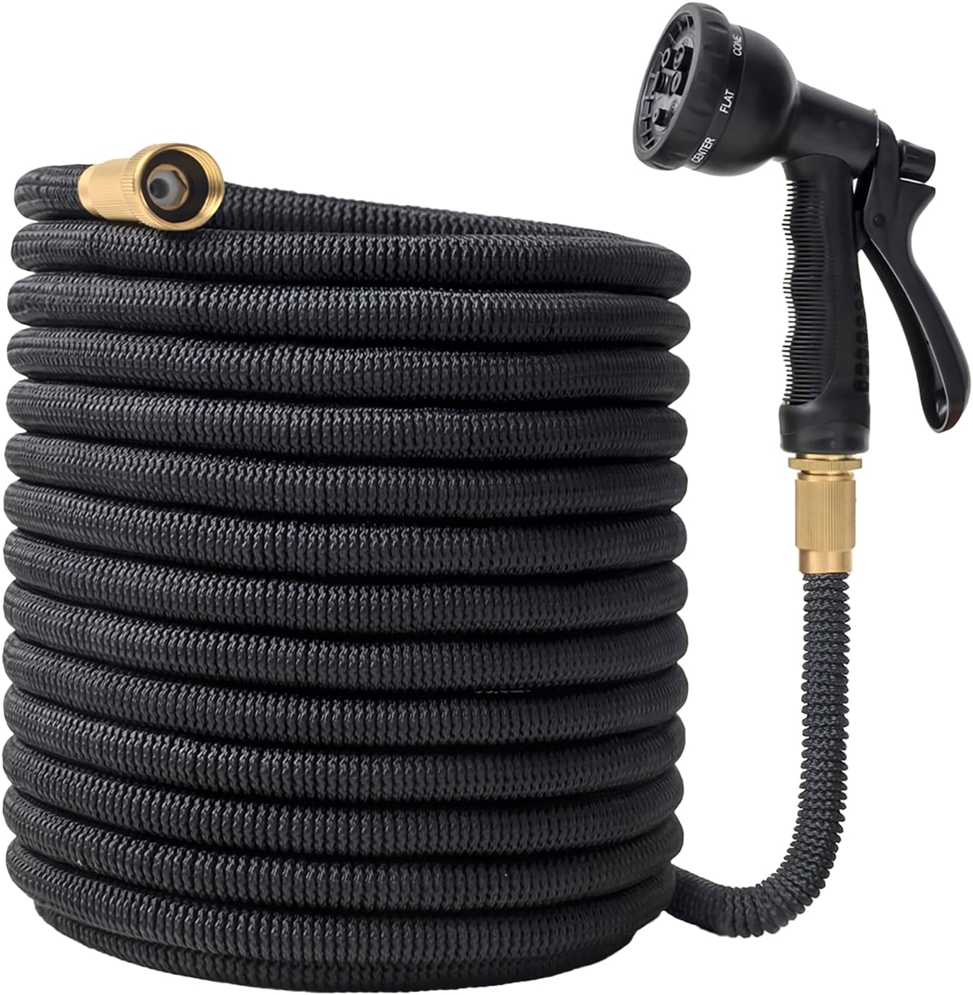 75FT Expandable Garden Hose with 8 Spraying Modes, Shut-Off Valve, Handy Water Pipe for Watering Garden and Washing Car, Expandable Water Hose Tool for Home Use - Image 1