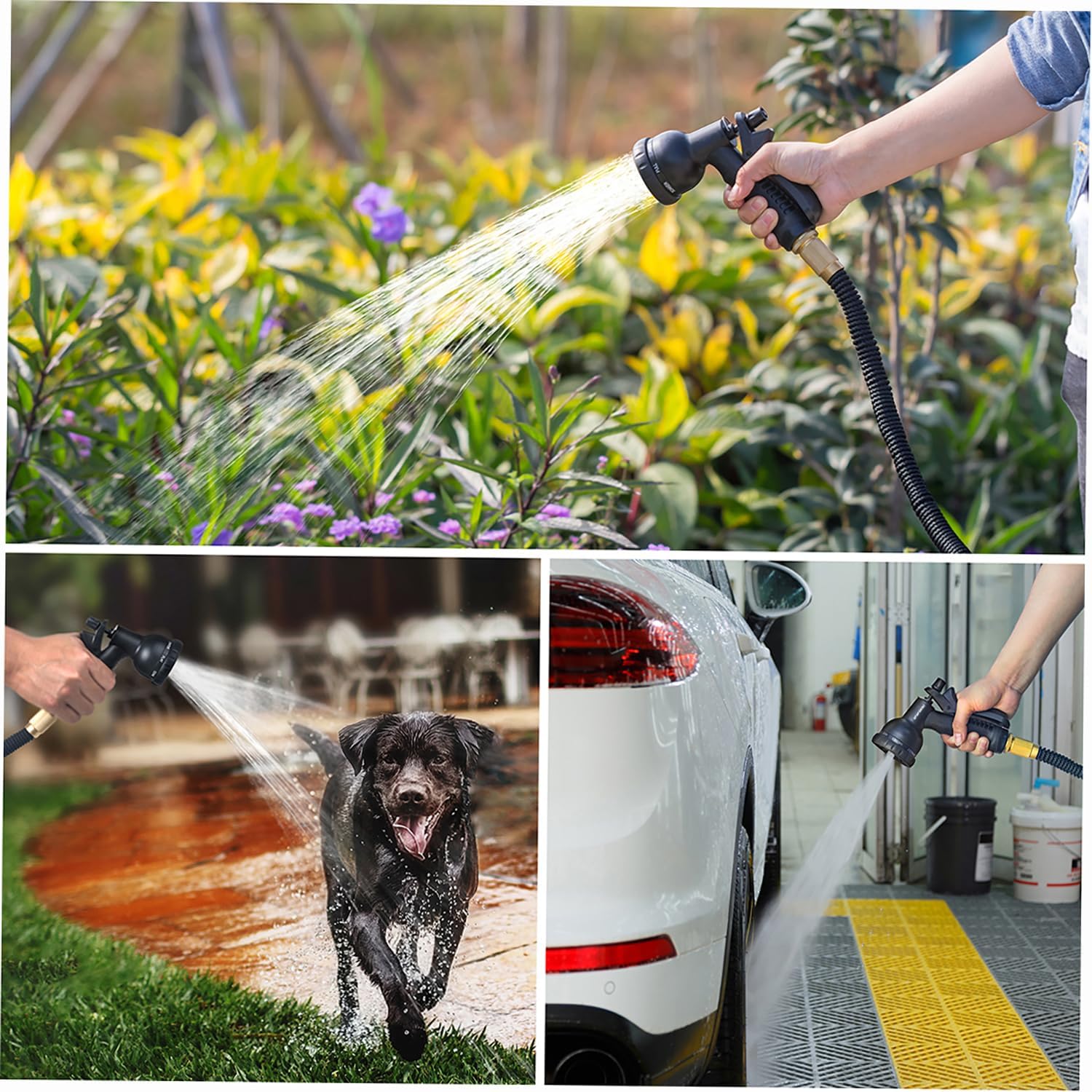 75FT Expandable Garden Hose with 8 Spraying Modes, Shut-Off Valve, Handy Water Pipe for Watering Garden and Washing Car, Expandable Water Hose Tool for Home Use - Image 6
