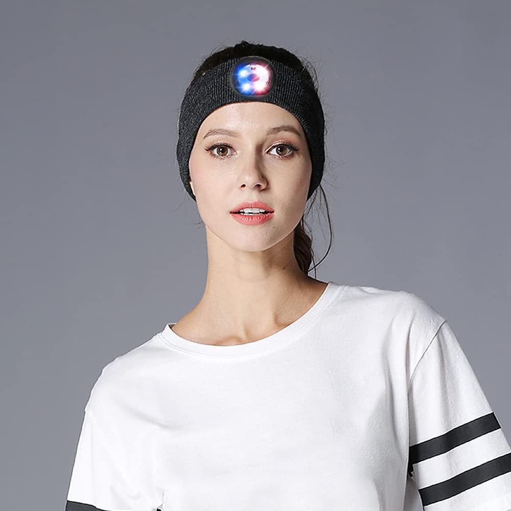 Sport Sweat Headbands with LED Lights for Men Women Workout Head Band Sweatbands Outdoor Running Night Safety - Image 5