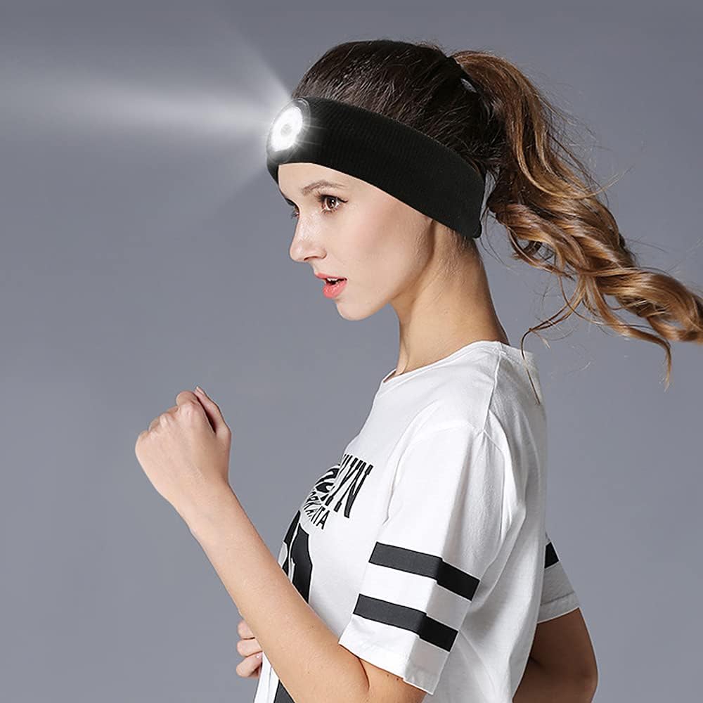 Sport Sweat Headbands with LED Lights for Men Women Workout Head Band Sweatbands Outdoor Running Night Safety - Image 6