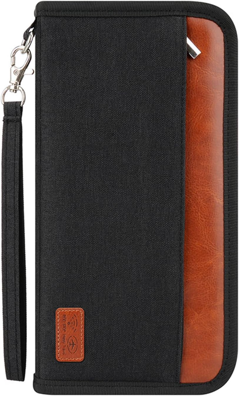 Travel Passport Wallet Family Passport Holder Documents Organizer with RFID Blocker for Men & Women - Image 1
