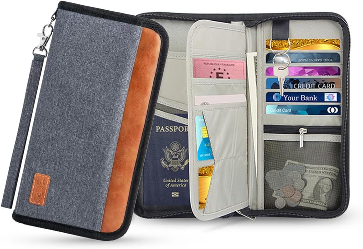 Travel Passport Wallet Family Passport Holder Documents Organizer with RFID Blocker for Men & Women - Image 3