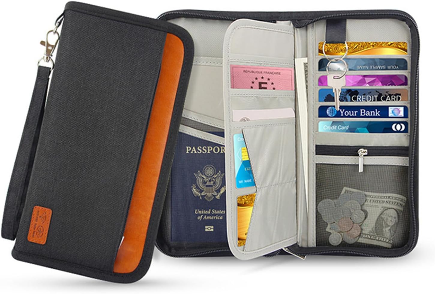 Travel Passport Wallet Family Passport Holder Documents Organizer with RFID Blocker for Men & Women - Image 8