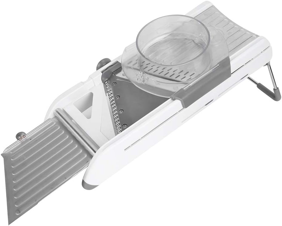 Multifunctional Manual Vegetable Cutter Stainless Steel Food Grater Slicing Kitchen Tool Accessories with Non-Slip Handle Safety Pusher for Shredded Sliced Wavy Cuts Easy to and Store - Image 2