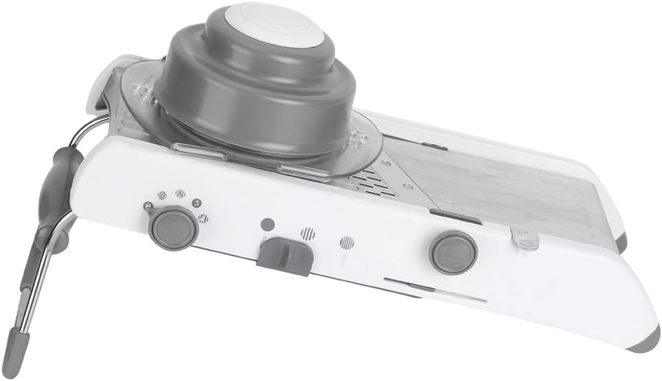 Multifunctional Manual Vegetable Cutter Stainless Steel Food Grater Slicing Kitchen Tool Accessories with Non-Slip Handle Safety Pusher for Shredded Sliced Wavy Cuts Easy to and Store - Image 3