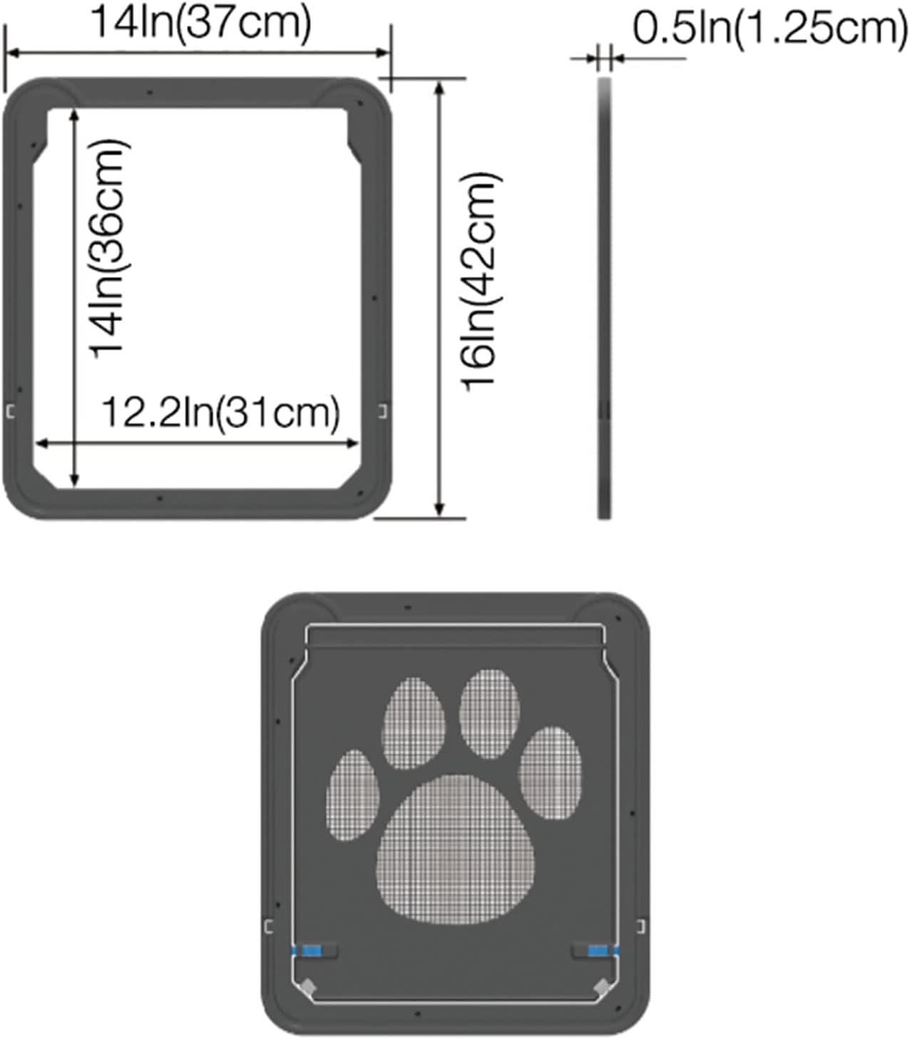 Pet Screen Door Sliding Screen Dogs Door with Magnetic Flap Lock Automatically for Medium Large Dogs - Image 5