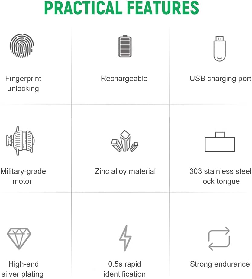 Compact Smart Fingerprint Lock T22 with Rechargeable Battery for Cabinets, Suitcases, Bikes, and More - Image 4