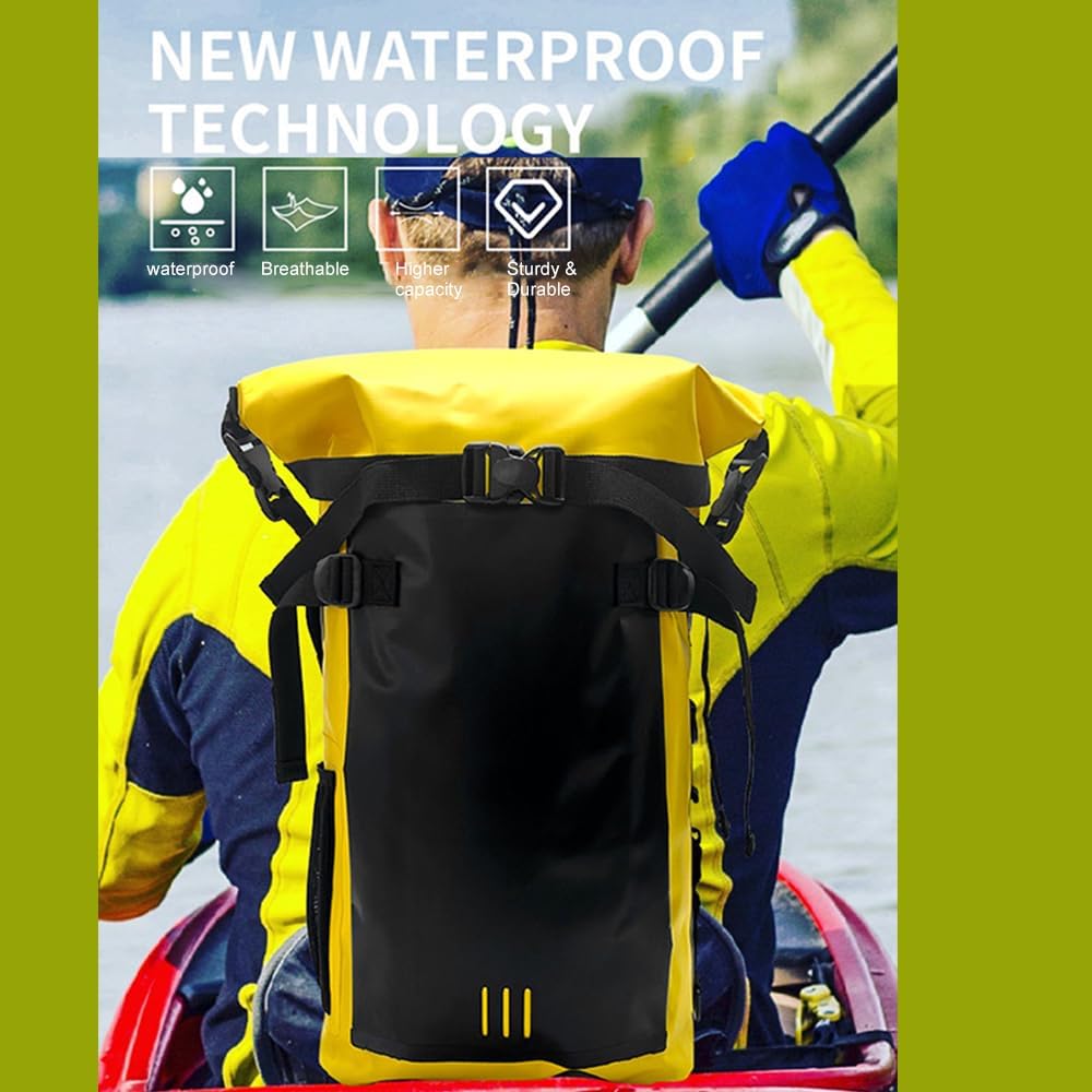 IPX6 Waterproof Backpack with 500D PVC Mesh for Outdoor Adventures, Large Capacity, Dry-Wet Separation, Functional Pockets, Design - Image 2
