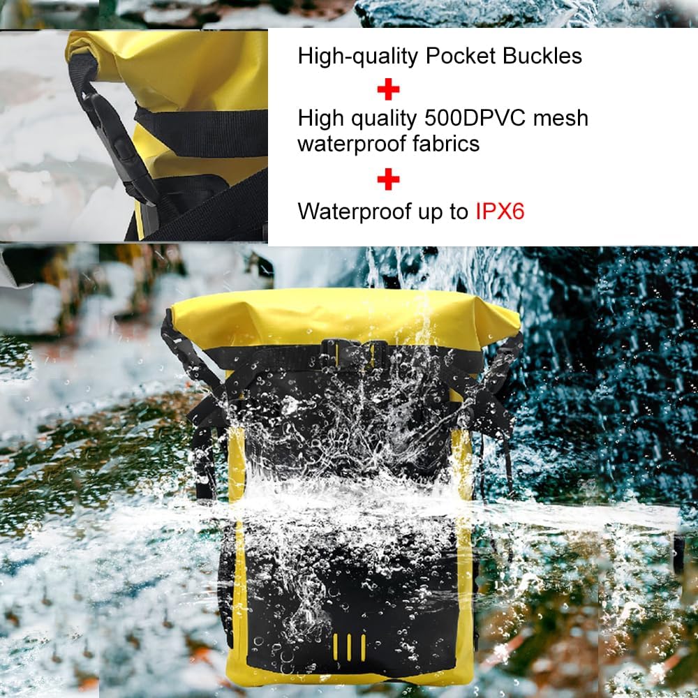 IPX6 Waterproof Backpack with 500D PVC Mesh for Outdoor Adventures, Large Capacity, Dry-Wet Separation, Functional Pockets, Design - Image 3