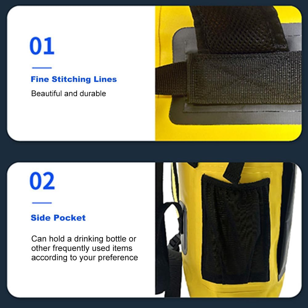 IPX6 Waterproof Backpack with 500D PVC Mesh for Outdoor Adventures, Large Capacity, Dry-Wet Separation, Functional Pockets, Design - Image 6