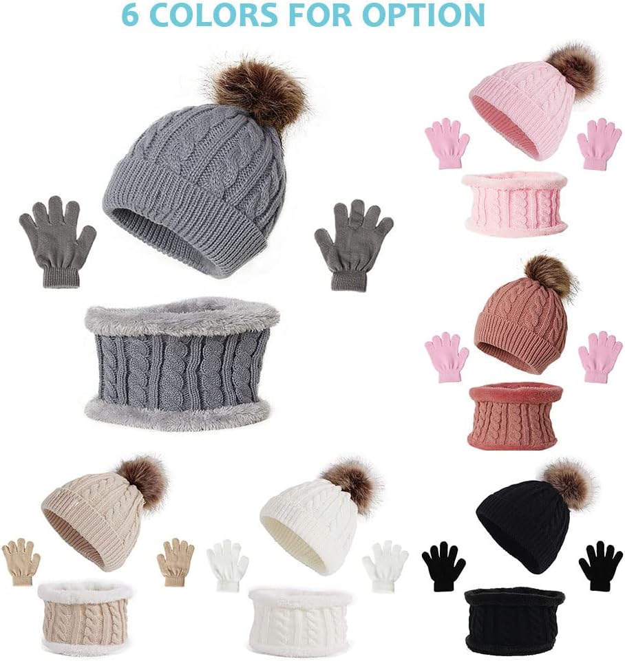 Soft Plush Winter Accessory with Hat, and Scarf in Multiple Colors - Image 4