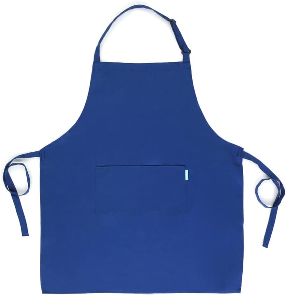 Adjustable Multi-Purpose Aprons for Men and Women with Long Waist Ties and Front Pockets, Polyester Cotton Blend - Image 4