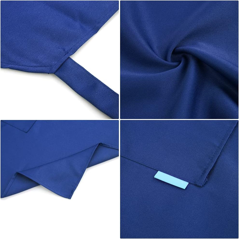 Adjustable Multi-Purpose Aprons for Men and Women with Long Waist Ties and Front Pockets, Polyester Cotton Blend - Image 6