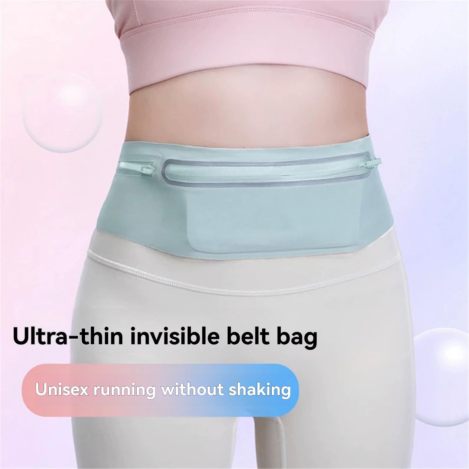 Waterproof Sports Waist Pack with 3 Zippered Compartments for Running, Gym, Hiking - Adjustable 55-120cm Belt, Fits 7.5