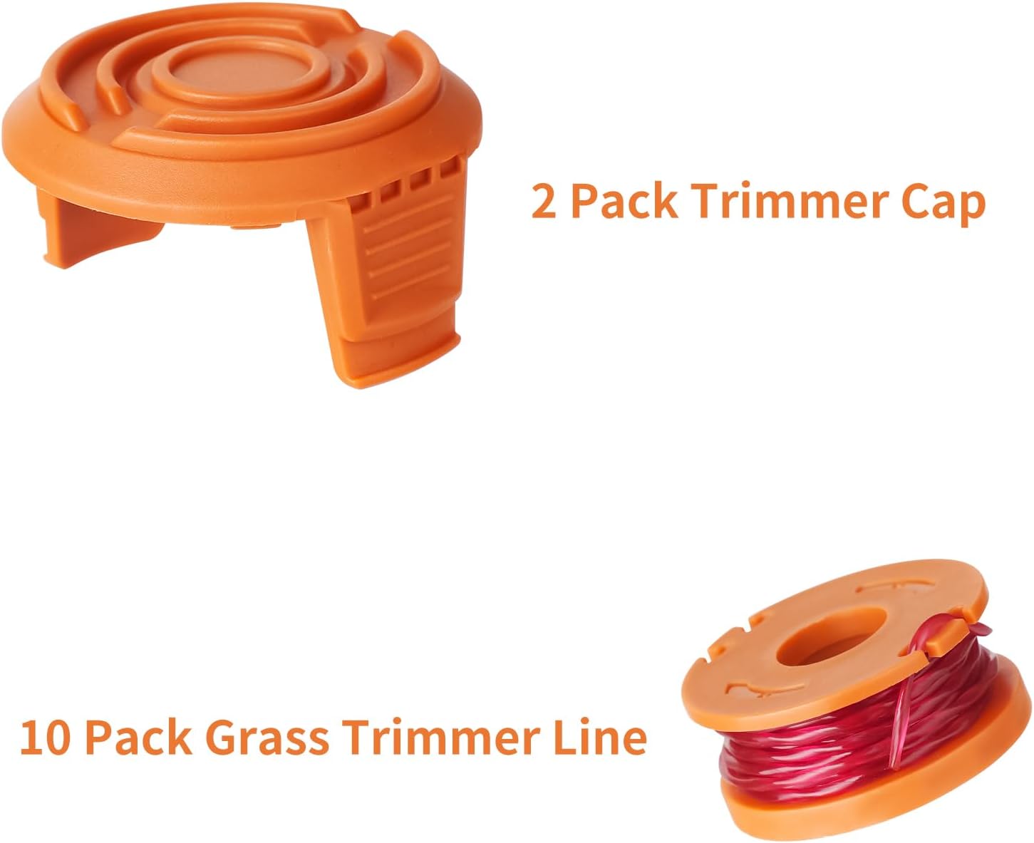 12 Pack Trimmer Spool Line for Worx, WA0010 Edger Spools Replacement for Worx, 0.065 inch Trimmer Line Refills for Worx, Compatible with Worx String Trimmers(10 Grass Trimmer Line, 2 Trimmer Cap) - Image 3