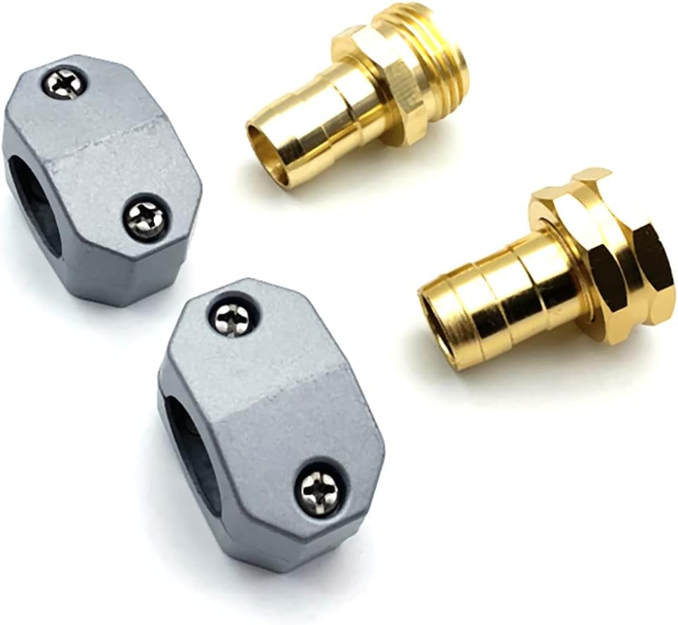 4 Pack Heavy Duty Garden Hose Repair Fittings, Aluminum Mender Female Male Hose Repair Coupler Connector with Clamp, Fits All 3/4 Inch or 5/8 Inch Garden Hose - Image 2