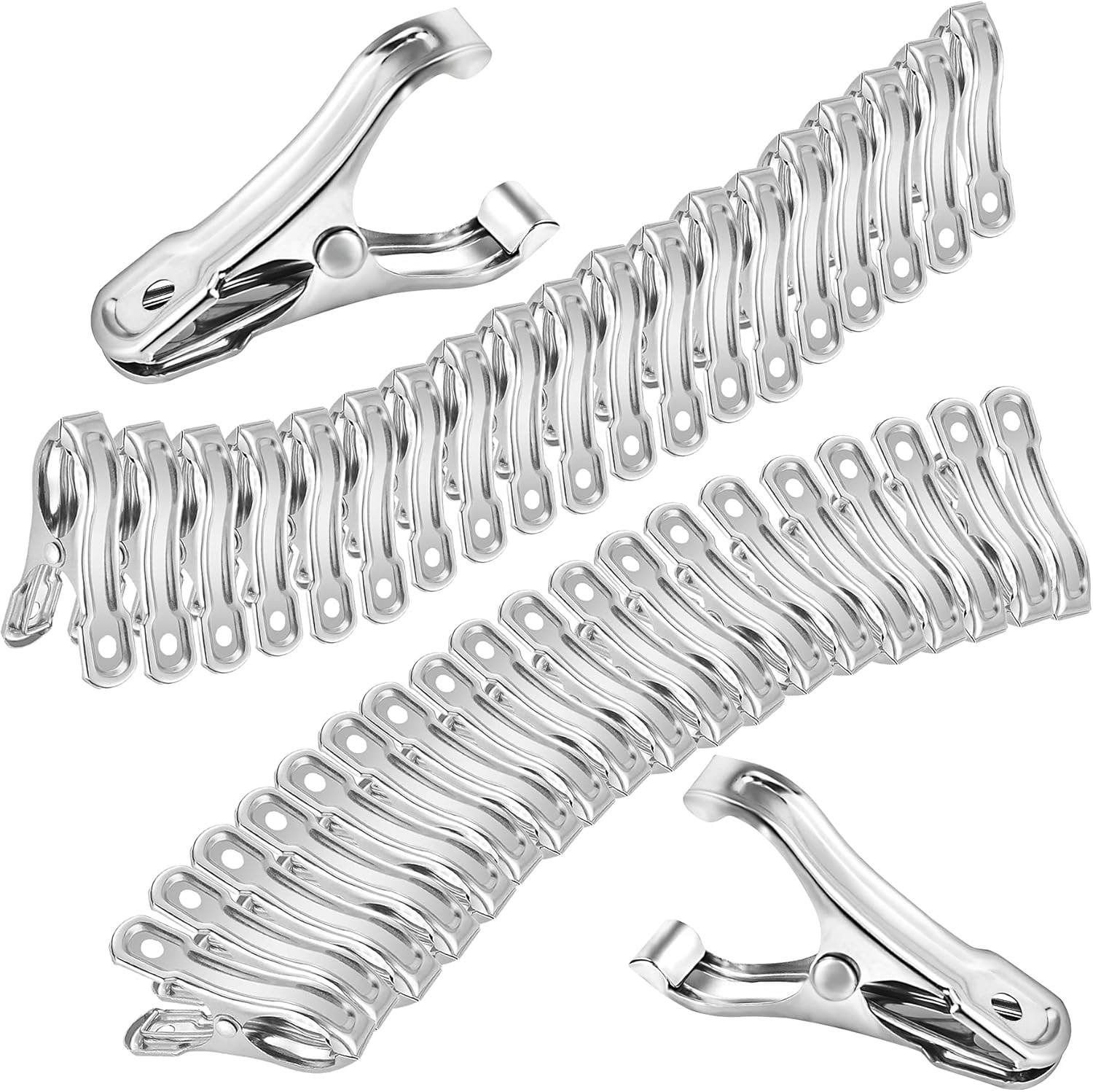 40 PCS Garden Clips, Greenhouse Clamps Made of Stainless Steel, Greenhouse Clips for Netting, Have a Strong Grip to Hold Down the Shade Cloth or Plant Cover on Garden Hoops - Image 1