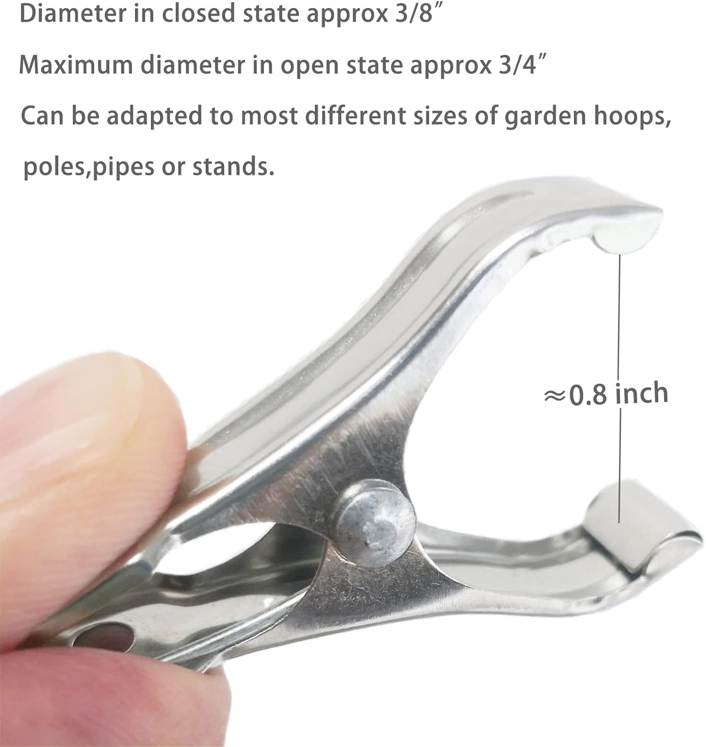 40 PCS Garden Clips, Greenhouse Clamps Made of Stainless Steel, Greenhouse Clips for Netting, Have a Strong Grip to Hold Down the Shade Cloth or Plant Cover on Garden Hoops - Image 5