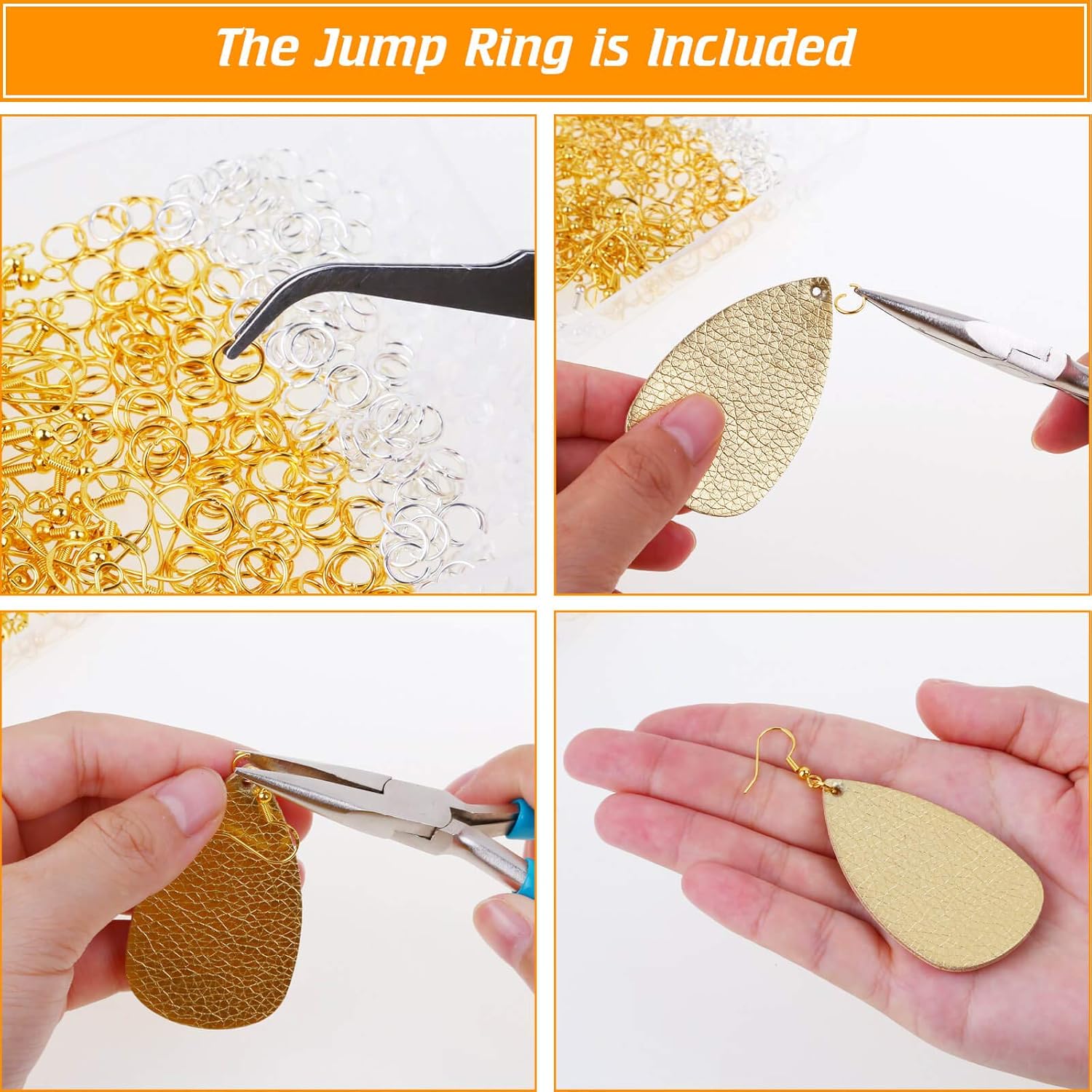 Hypoallergenic Earring Hooks, 600Pcs Earring Making Kit with Earring Hooks, Jump Rings and Clear Rubber Earring Backs for DIY Jewelry Making - Image 3