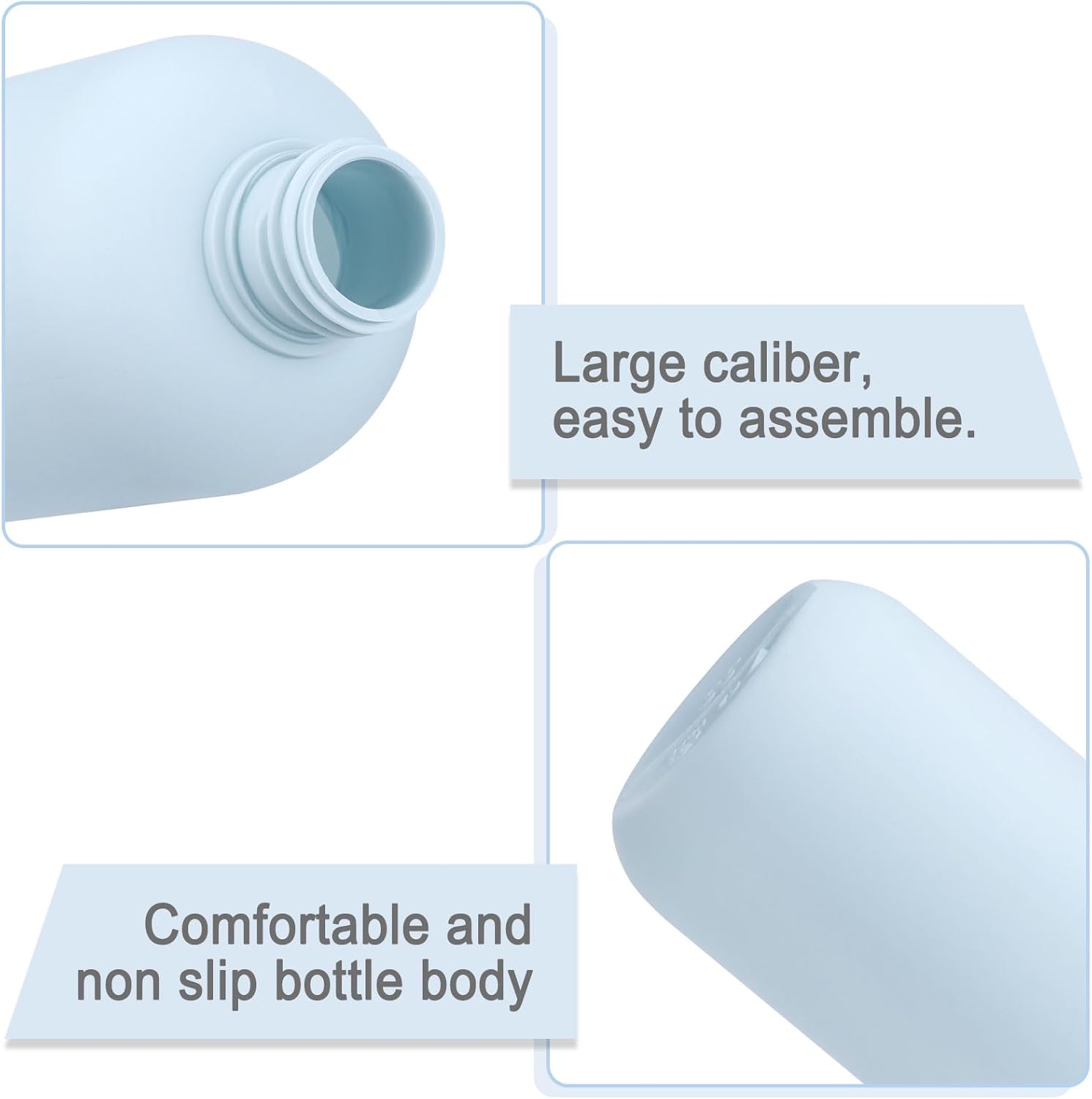 6 PCS Shampoo Travel Bottles, 200ml Refillable Travel Bottles Set for Toiletries,Empty Plastic Squeeze Bottles with Flip Cap for Conditioner, Lotions and Creams (Light Blue) - Image 4