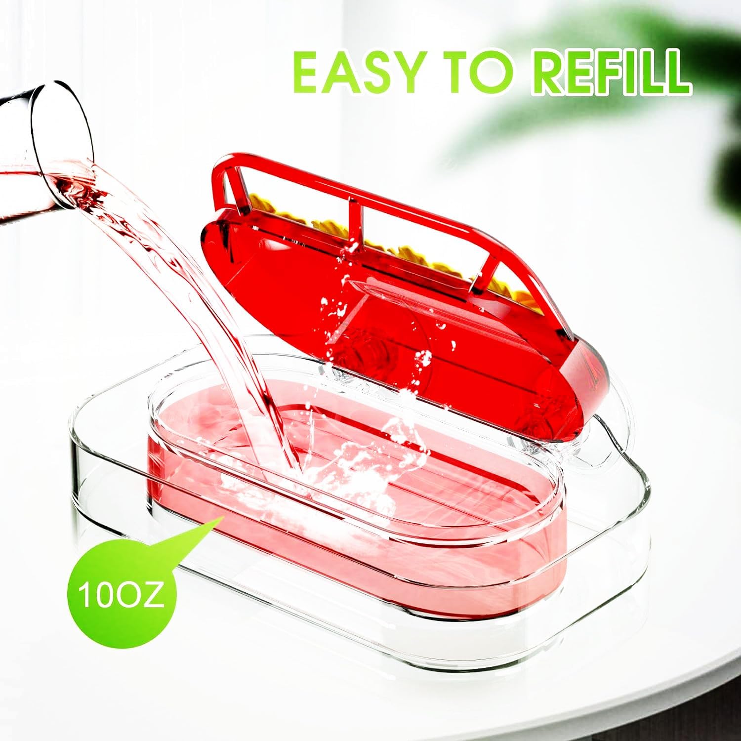 Clear Hummingbird Feeder,Hanging Hummingbird Feeder with Suction Cup Tabletop Humming Bird Feeder Bird Water Station Traywith 4 Feeding Ports, Easy to Clean and Refill Plastic Humming Bird Feeder - Image 6