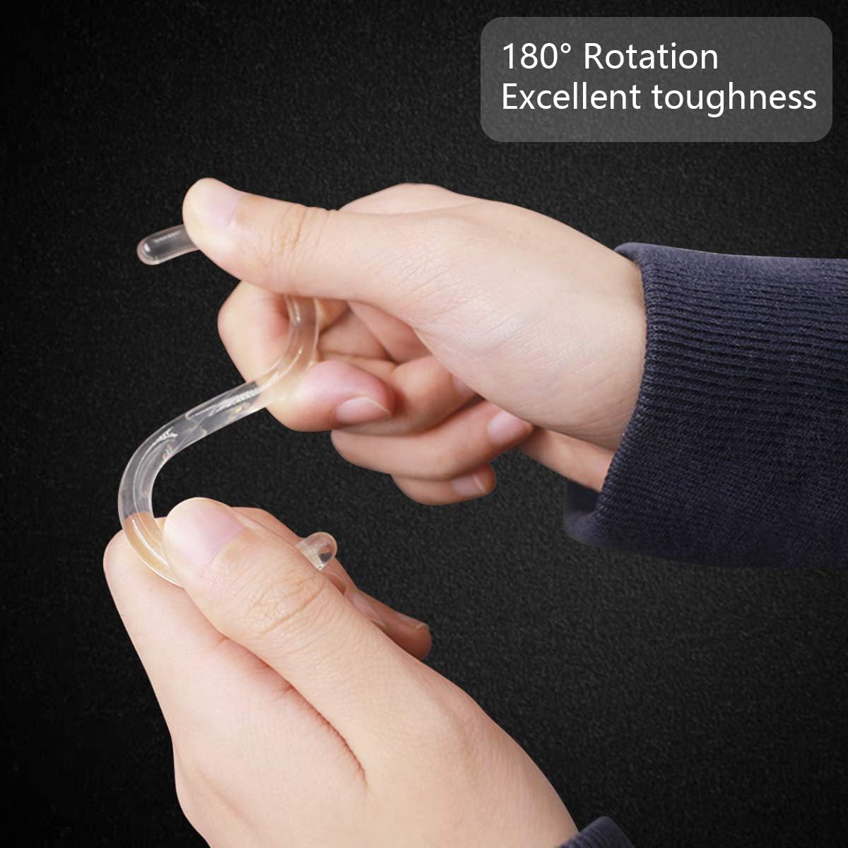 24 pcs Shower Curtain Rings Plastic Curtain C Rings Hook Hanger Bath Drape Loop Clip Glide Bathroom Shower Window Rod (Clear) - Image 5