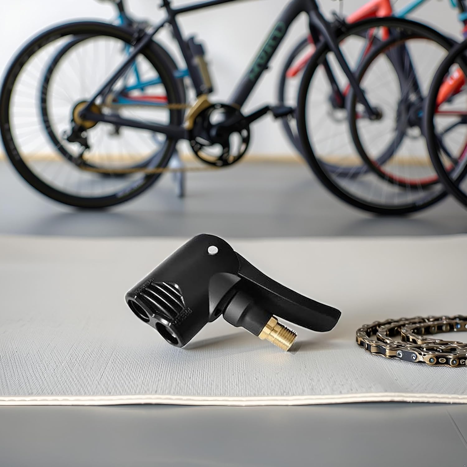 Black Bike Pump Adapter Presta Valve Adapter Dual Head Bike Track Pump Tyre Air Pump Valve Adapter Pump Connector Head Tires Tubes Accessories - Image 8
