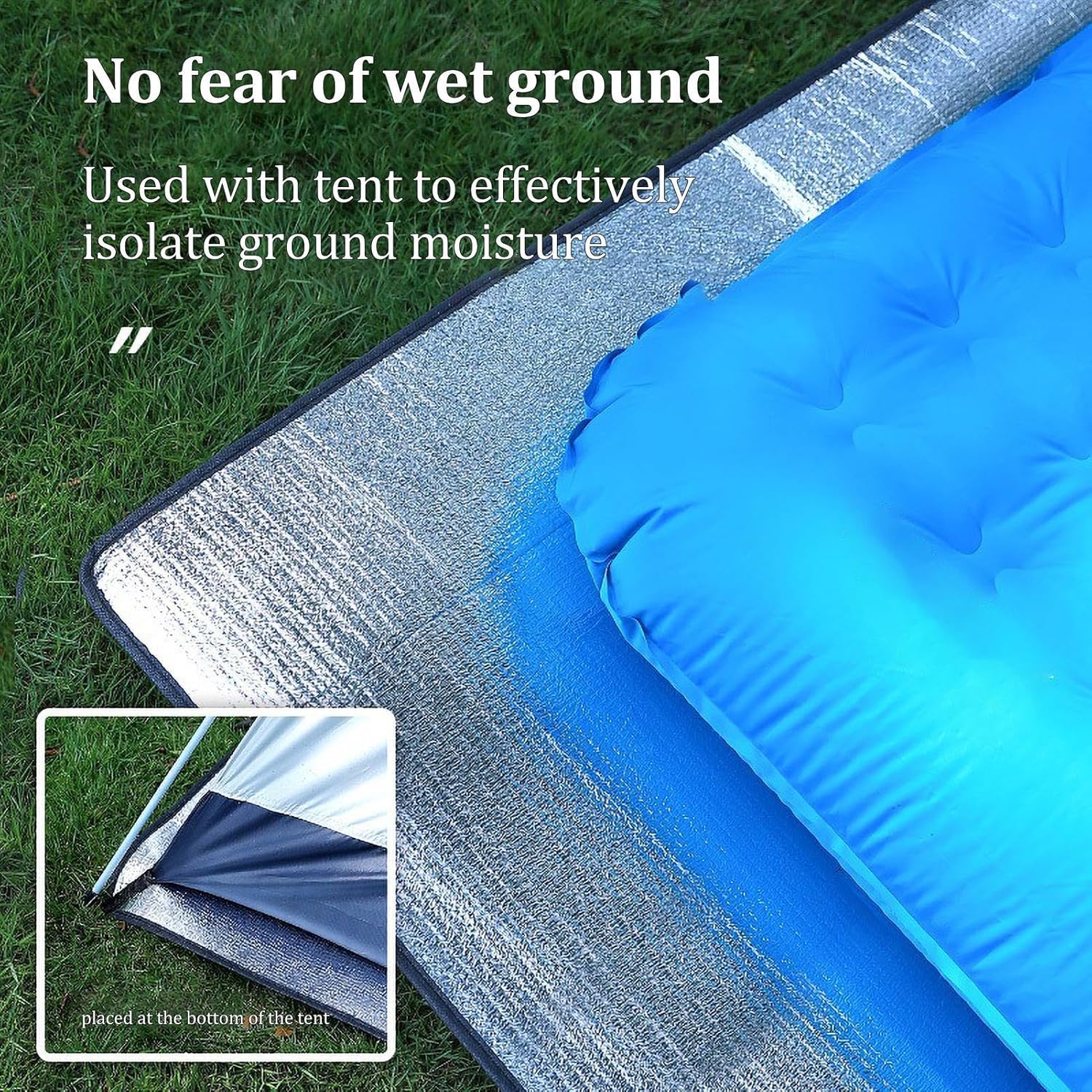 200*200CM Aluminium Foil Camping Mat, Insulating Waterproof Thermal Foam Sleeping Mat For Camping, Sleeping Roll Pad Of Aluminum Foil, Foldable Double-sided Tent Mat For Outdoor Camping Hiking Picnic - Image 5