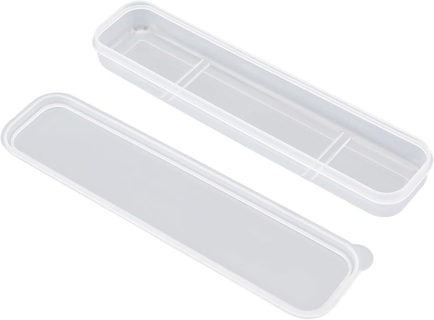 Portable Flatware Box Travel Tableware Storage Case, Simple Tableware Storage Box Case for Cutlery Kit (White) - Image 1