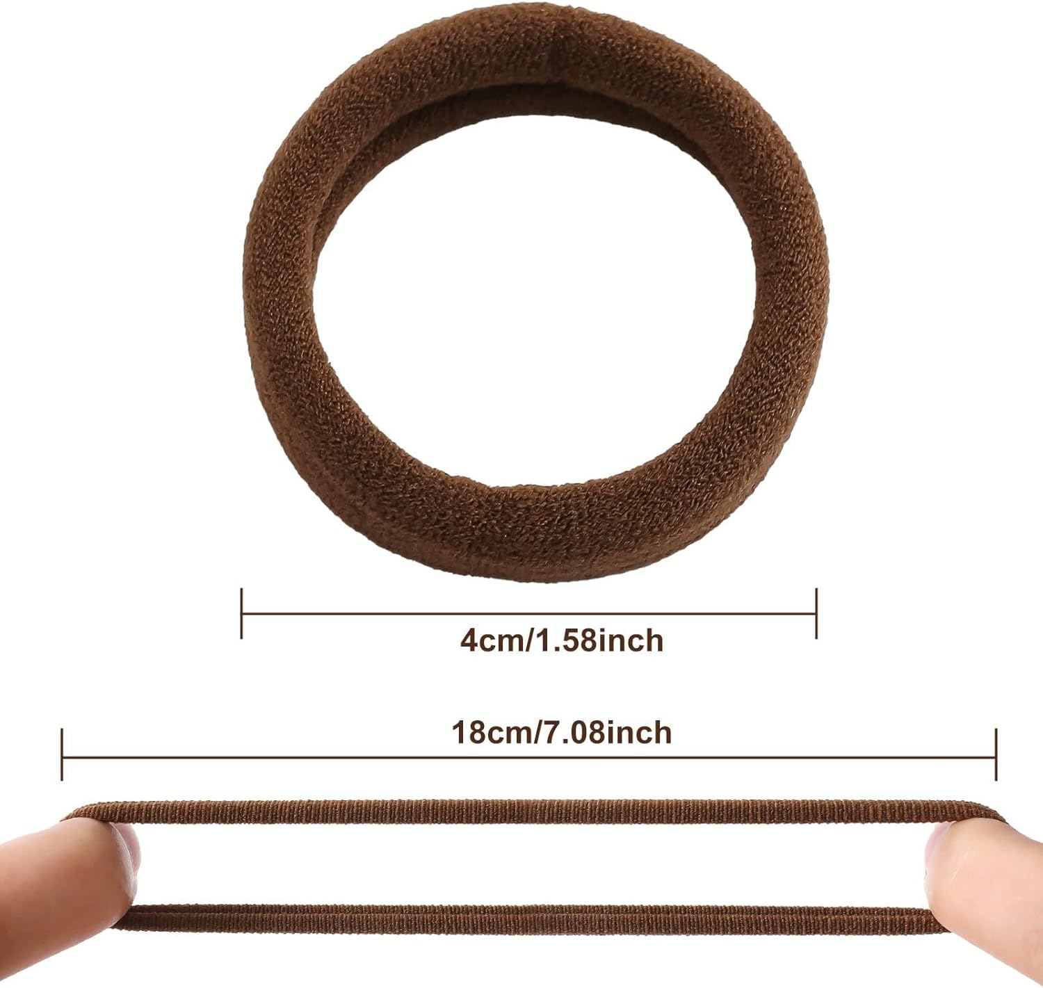 100 Pcs Thick Seamless Hair Ties, Ponytail Holders Hair Accessories No Damage for Thick Hair (Dark Brown Colors) - Image 3