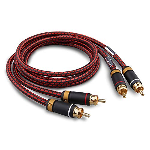 Auidophile 2RCA Male to 2RCA Male Stereo Audio Cable,Gold Plated | 4N Oxgen-Free Copper Core (6 Feet (2M)) - Image 1