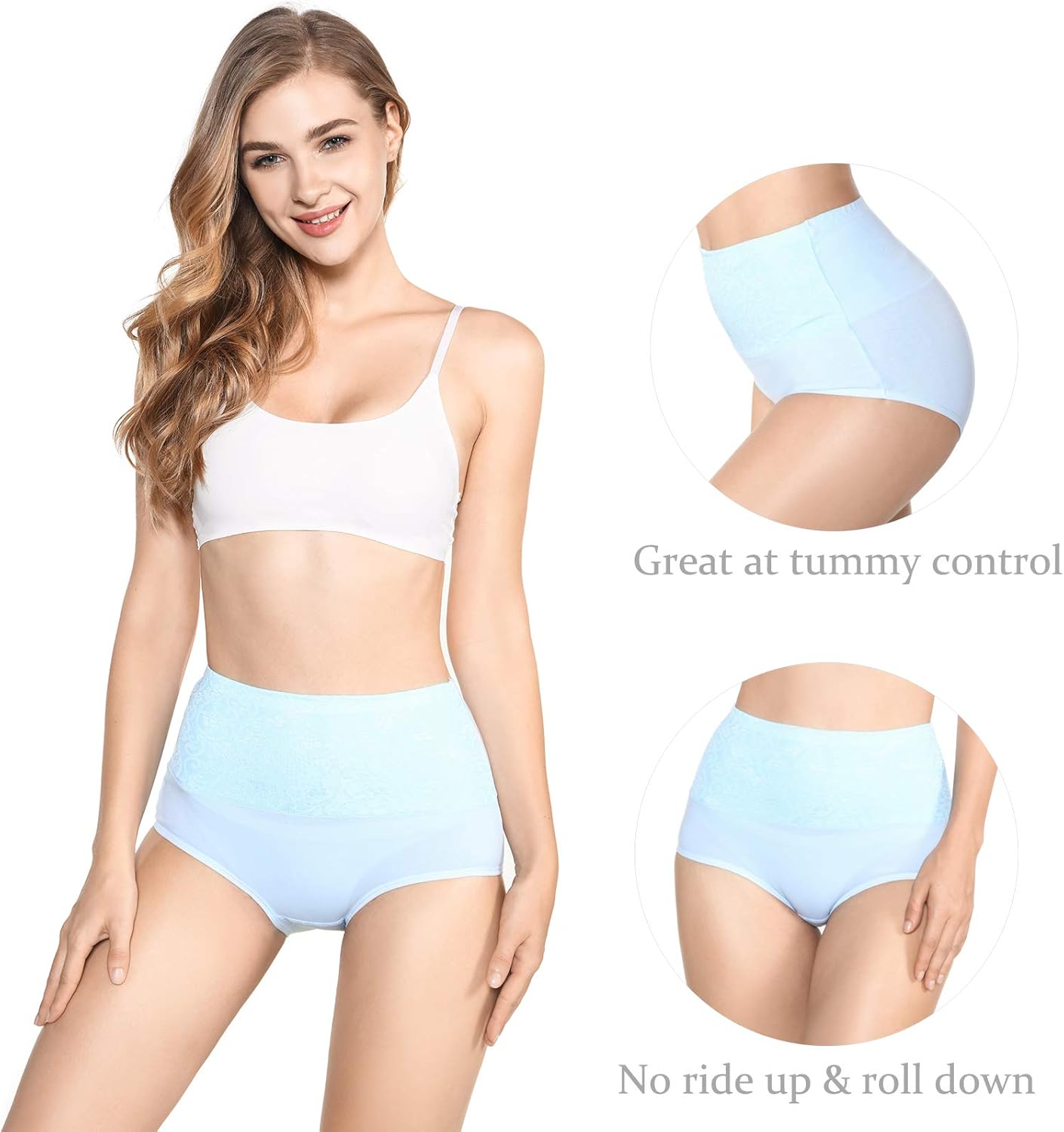 5-Pack Women's High Waist Tummy Control Panties Cotton Underwear No Muffin Top - Image 4