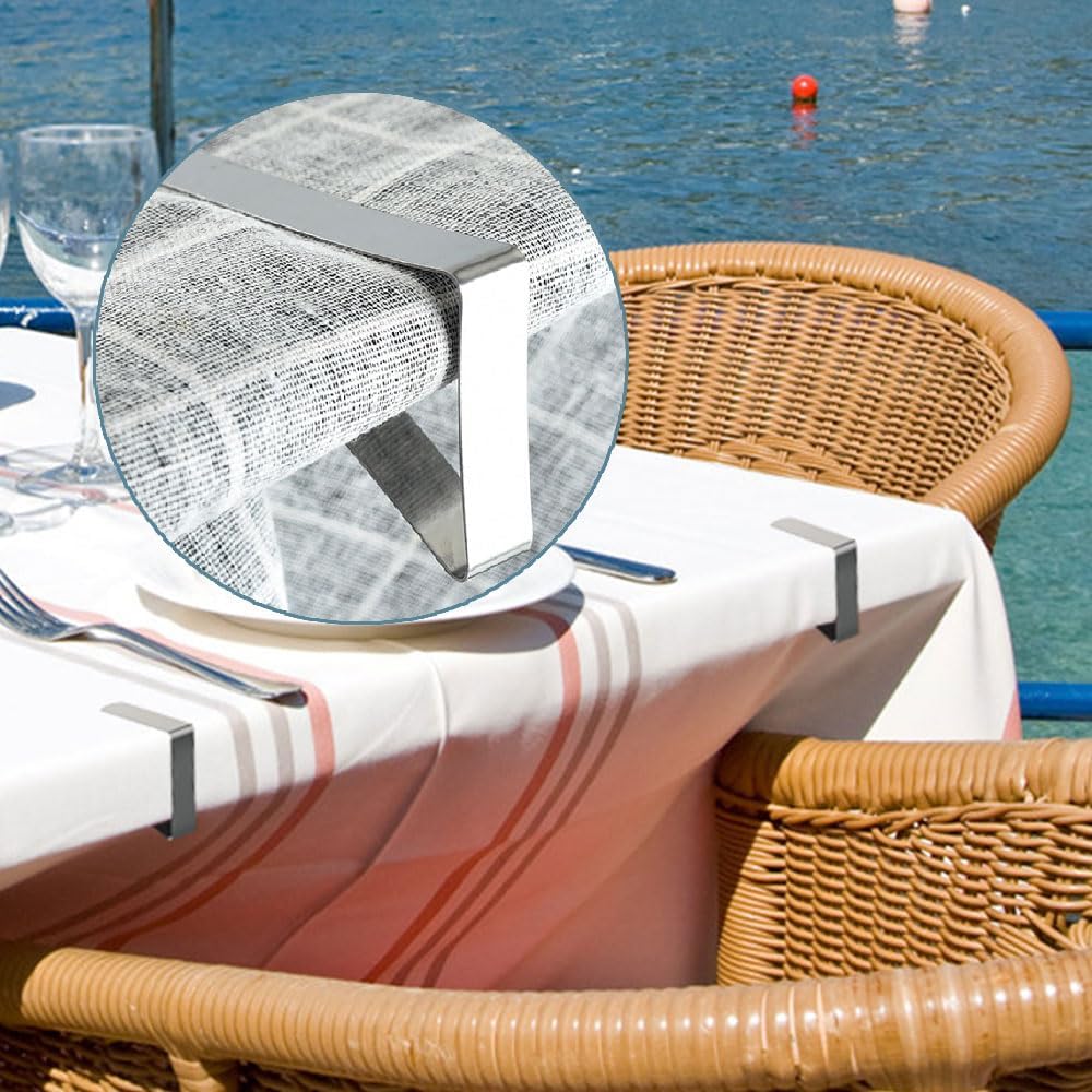 Table Cloth Clips 8pcs, Stainless Steel Metal Triangle Picnic Table Clips for Home, Restaurant, Picnic, Party - Image 2