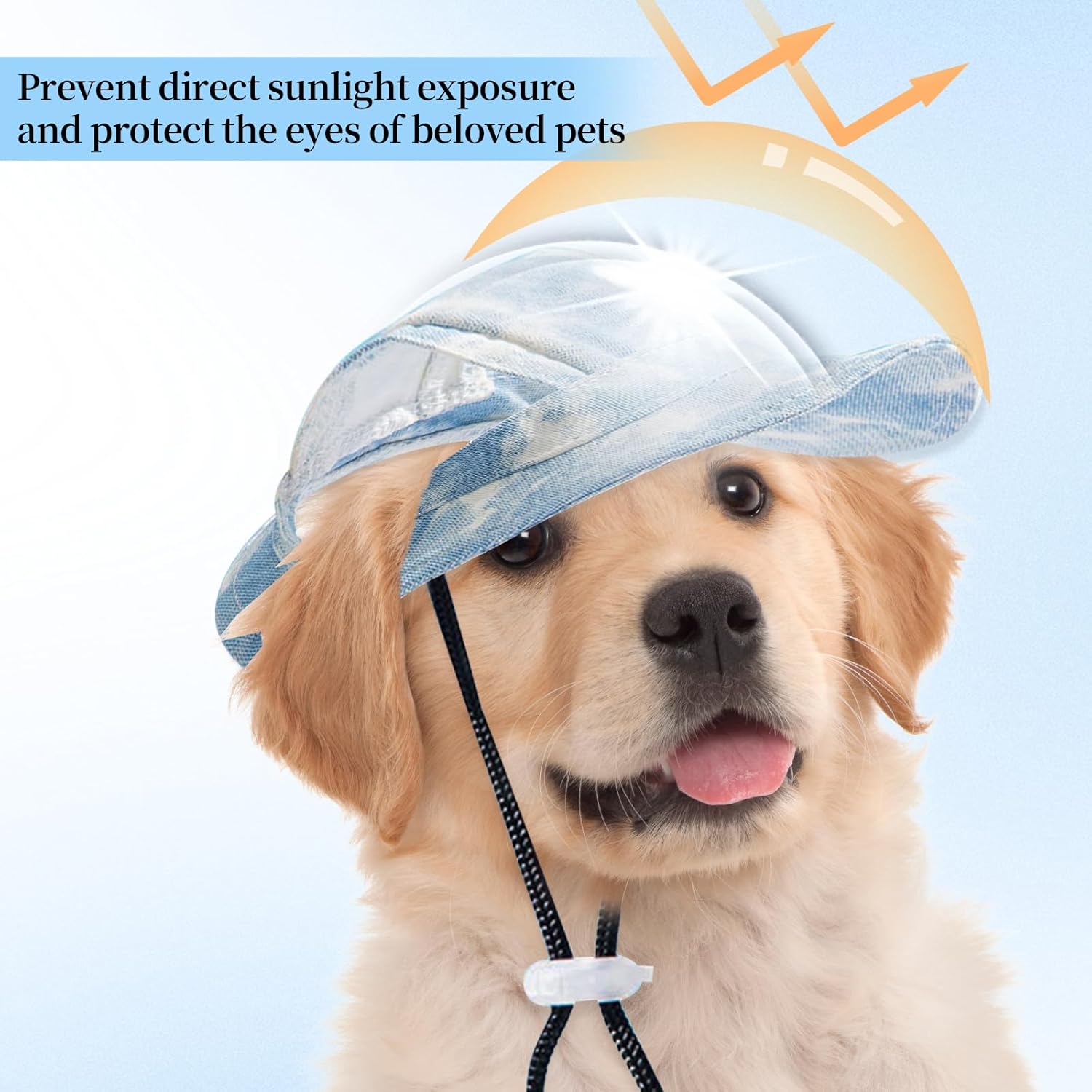 Baseball Cap for Dogs - Visor Sun Protection Hat With Ear Holes, Adjustable Outdoor Sport Hat With Round Brim for Puppy, Small Medium Dogs, Cats (Large) - Image 6