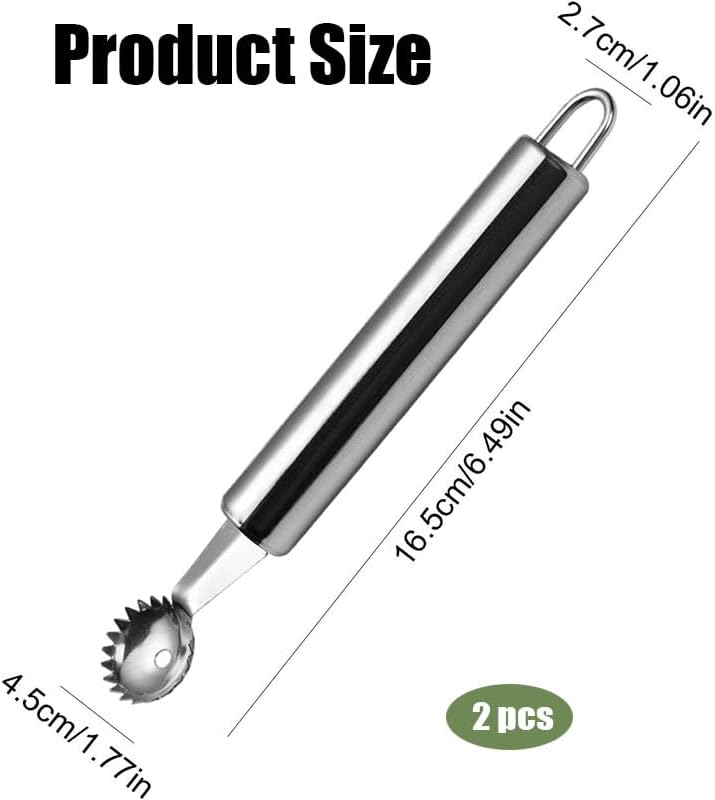 2 Pcs Stainless Steel Strawberry Huller and Tomato Stem Corer Tool, Tomato Stem Corer Tool,Stainless Steel Strawberry Huller Corer Vegetable and Corer Practical Kitchen Tool Fruit (2) - Image 2