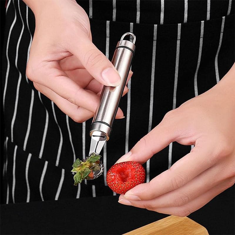 2 Pcs Stainless Steel Strawberry Huller and Tomato Stem Corer Tool, Tomato Stem Corer Tool,Stainless Steel Strawberry Huller Corer Vegetable and Corer Practical Kitchen Tool Fruit (2) - Image 7