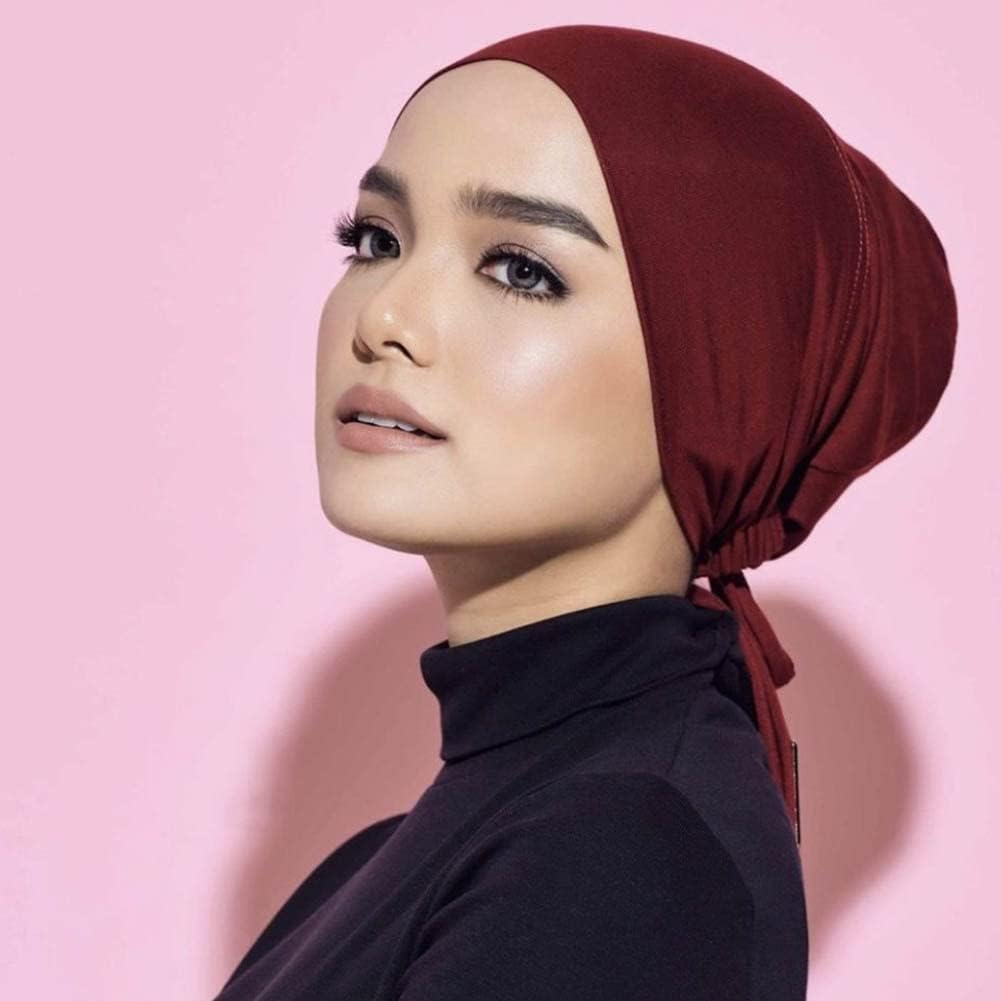 4 Pcs Women Hijab Undercap Muslim Inner Beanies Cap with Tie Back Closure Adjustable Underscarf Hat Chemo Turban Cap - Image 4