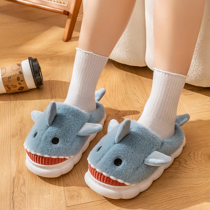 Cartoon Fuzzy Slippers Animal Shape Plush Slippers Thick Sole Soft Winter Indoor Slippers for Women and Men - Image 4